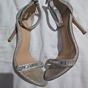 Aldo Shimmering Silver Heels